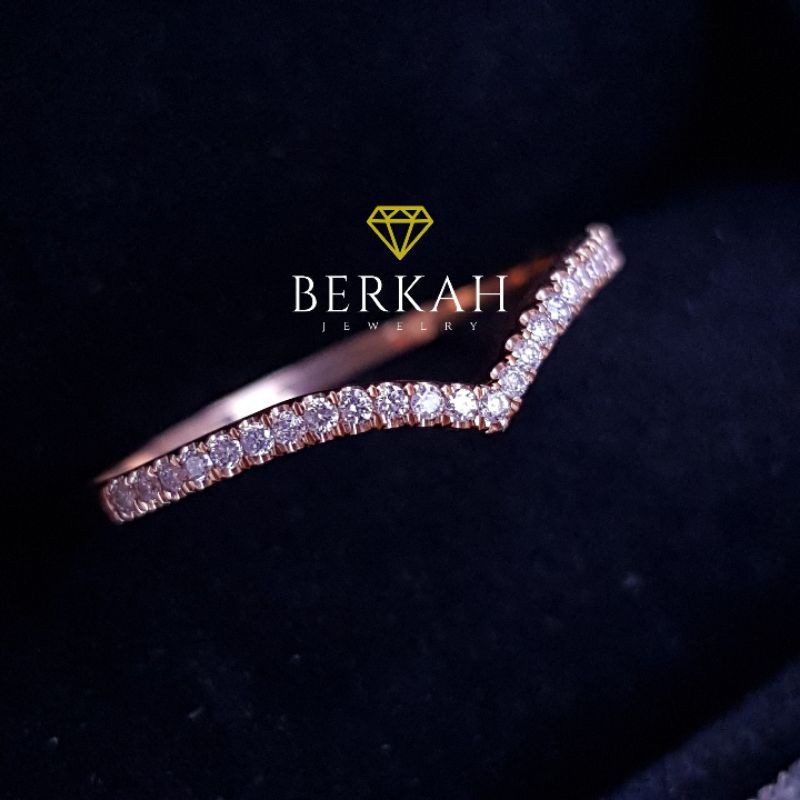 Cincin Emas Motif Veeline Berlian Eropa Asli NATURAL DIAMOND bersertifikat memo card