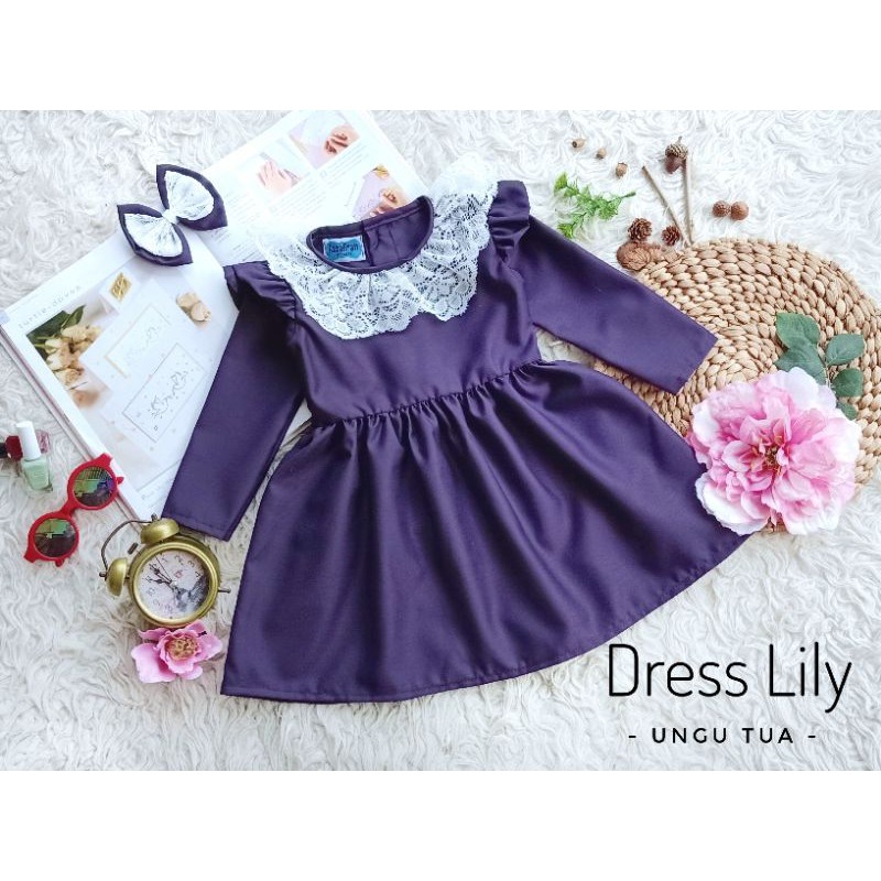 DRESS LILY UNGU TUA KATUN TOYOBO