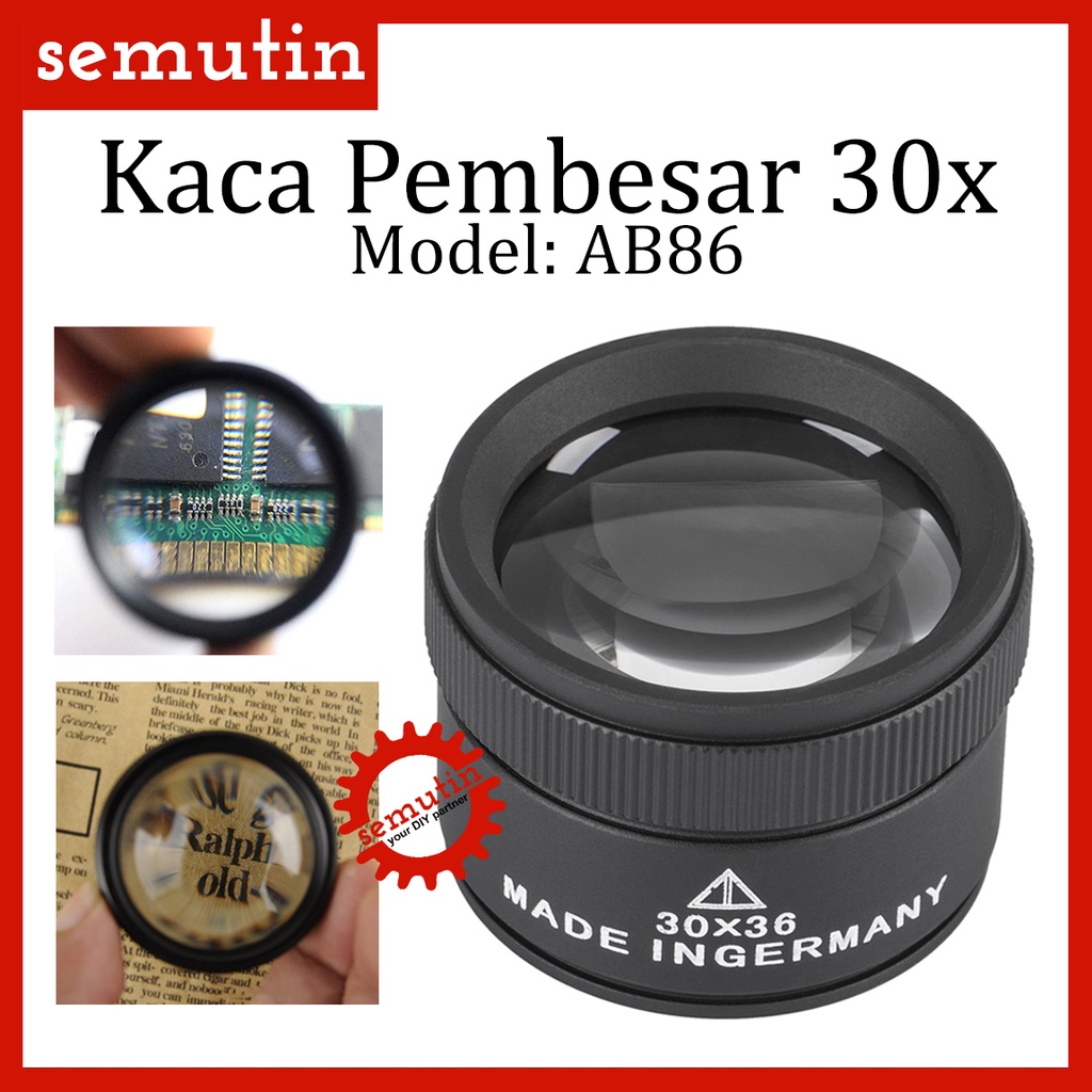 

Kaca Pembesar 30x AB86 / Lup Lensa Magnifier Handheld / Perhiasan Komponen Membaca / Loupe