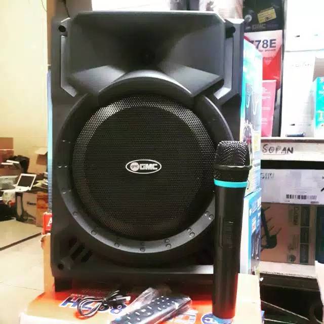 Speaker aktif portable  bluetooth gmc 8inch free 1 mic wirelles