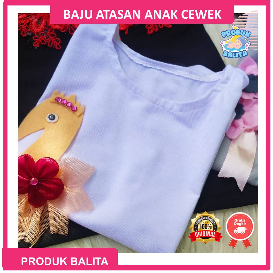 Baju Kaos Atasan Anak Perempuan Murah Lucu Motif Flower Terlaris