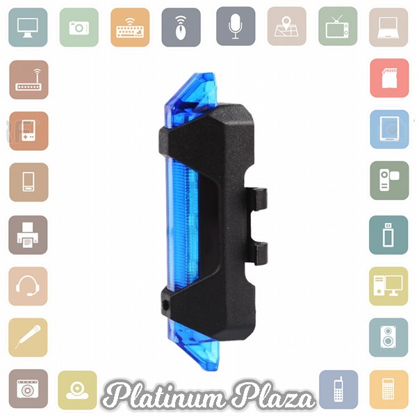 TaffLED Defensor Lampu Sepeda 5 LED Taillight Rechargeable - DC-918 - Blue`EXTZXK-