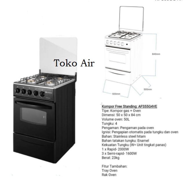 KOMPOR FREESTANDING AZALEA - AFS55G4VE