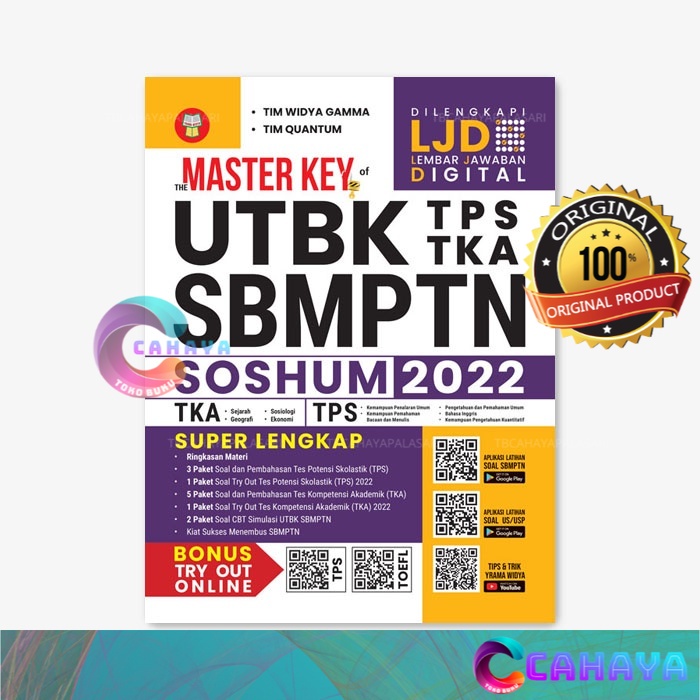 BUKU The Master Key of UTBK SBMPTN SOSHUM 2022 - TKA/TPS Yrama Widya BUKU ORIGINAL BEST SELLER