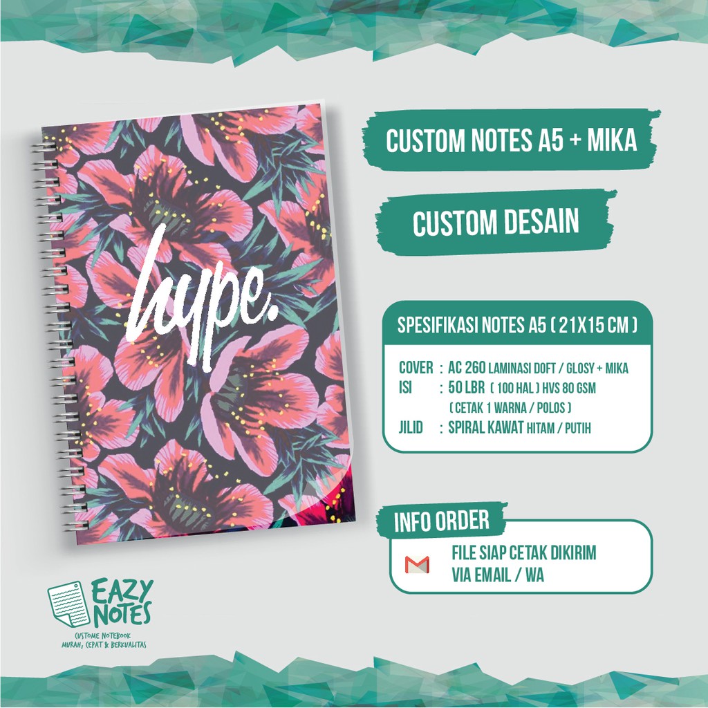 

NOTEBOOK CUSTOM A5 + 50 LEMBAR + MIKA