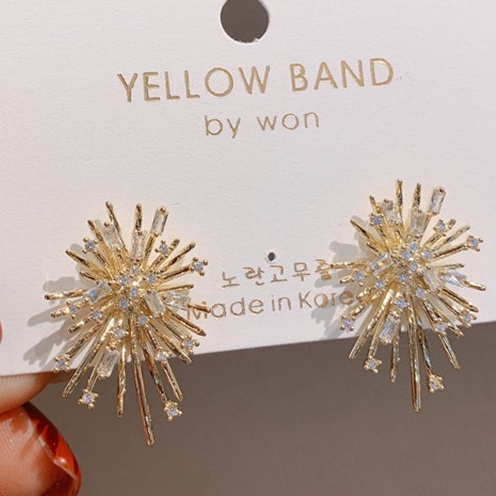 Anting Silver Needle s925 Hias Kristal Berlian Imitasi Untuk Perempuan