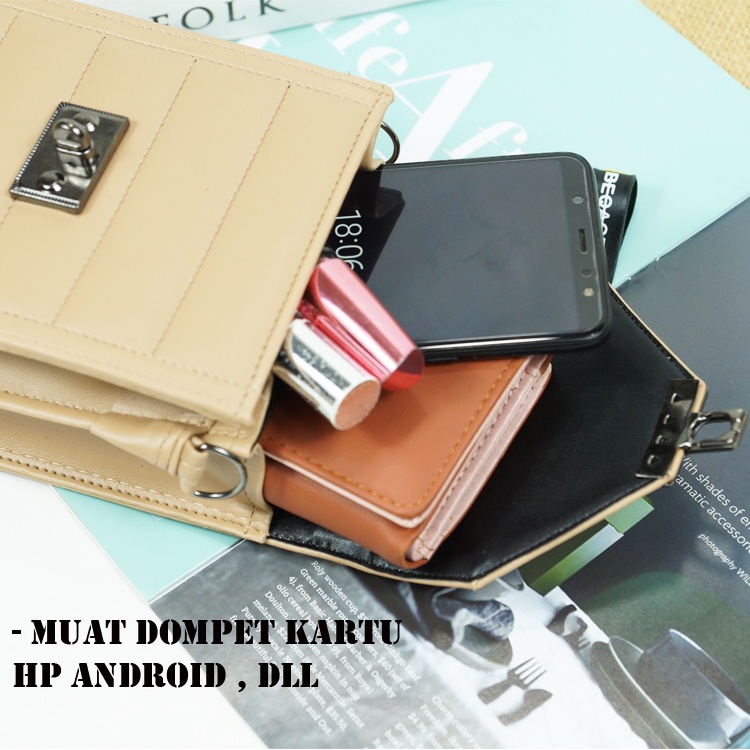 TUAH SLIMBAGS ( New / HARGA GROSIR ) / SLingbag Minixo Pouch Hp Kunci Super Black NekeL High quality / DK - 03 / Tas Hp &amp; Uang Wanita / Tas Selempang &amp; Jinjing Wanita / Tas Wanita ala Korea/ Tas wanita Terbaru kekinian &amp; Terlaris