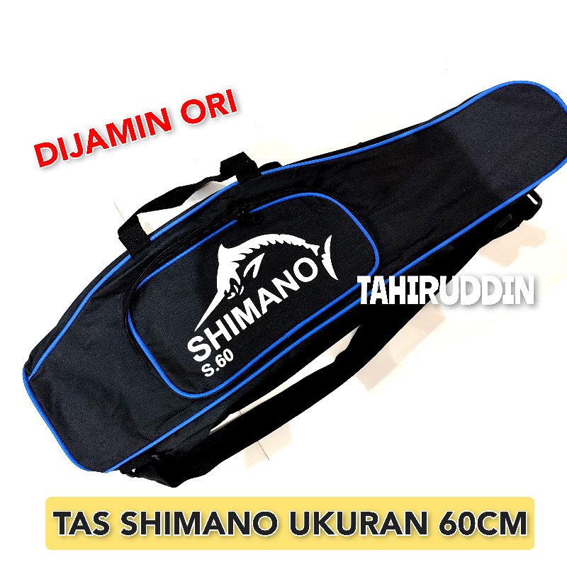 Tas Shimano Panjang 60Cm Warna Hitam List Merah atau List Biru