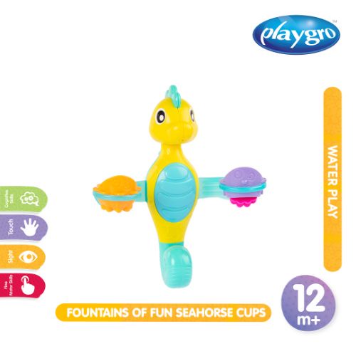 Playgro Fountains of Fun Seahorse and Cups - Mainan Mandi Anak 12m+