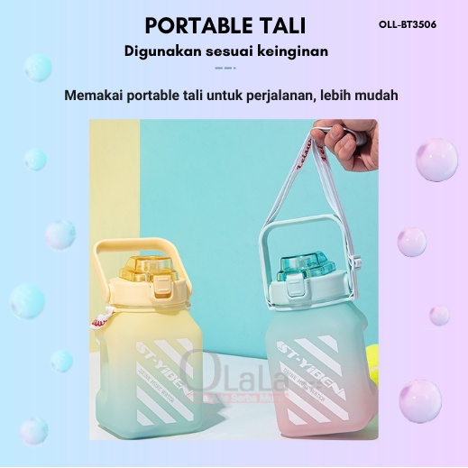 BOTOL MINUM MOTIVASI VIRAL KOTAK 1.3L BT-3506