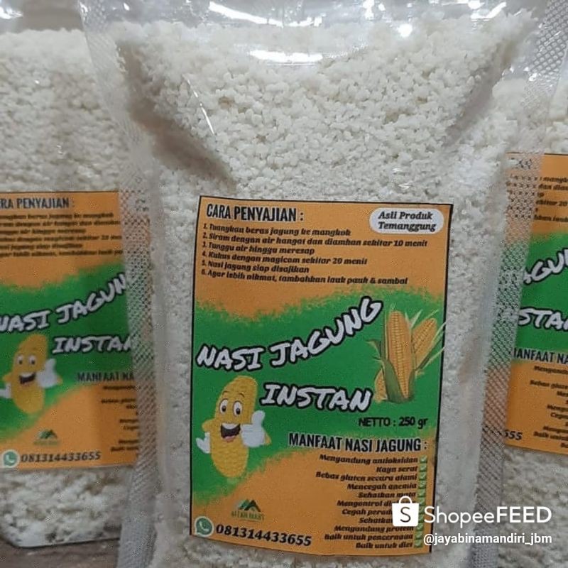 

BERAS NASI JAGUNG PUTIH INSTAN kemasan 500 gr