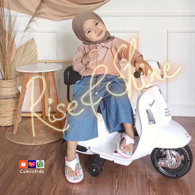 Sandal Jepit Anak Perempuan Comickids Sendal Bayi 1 Tahun Balita Bunny Flip Flop Girl Green Rabbit