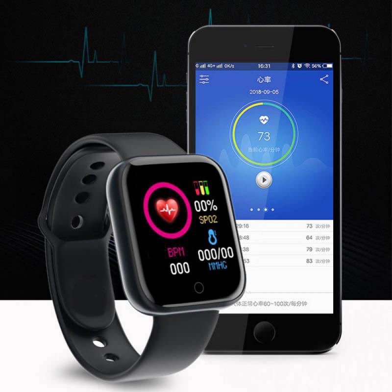 SMARTWATCH JAM TANGAN YG BISA Telpon Tahan Air Y68 Sport Touch Button Bluetooth Digital Waterproof Bluet Smart Watch Fitness Pelacak Kebugaran Gelang Pedometer Heart Rate IOS//Android