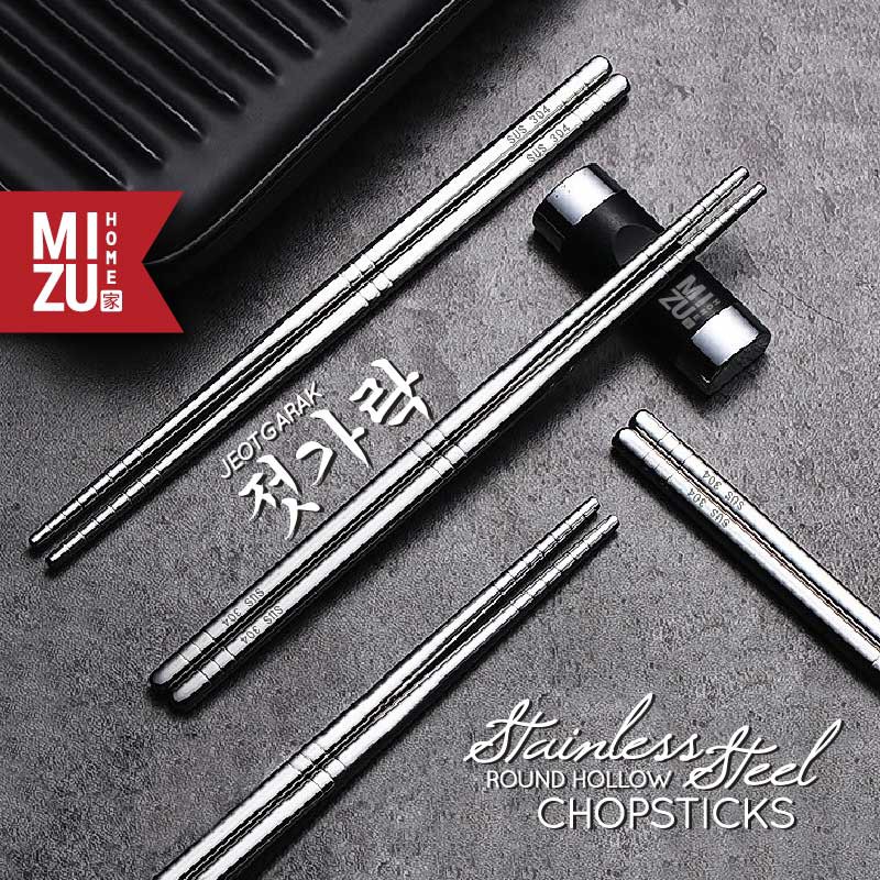 JEOTGARAK 304 Stainless Steel Round Hollow Chopsticks Sumpit Stenlis Korea Ringan Sumpit Bakmi Sushi