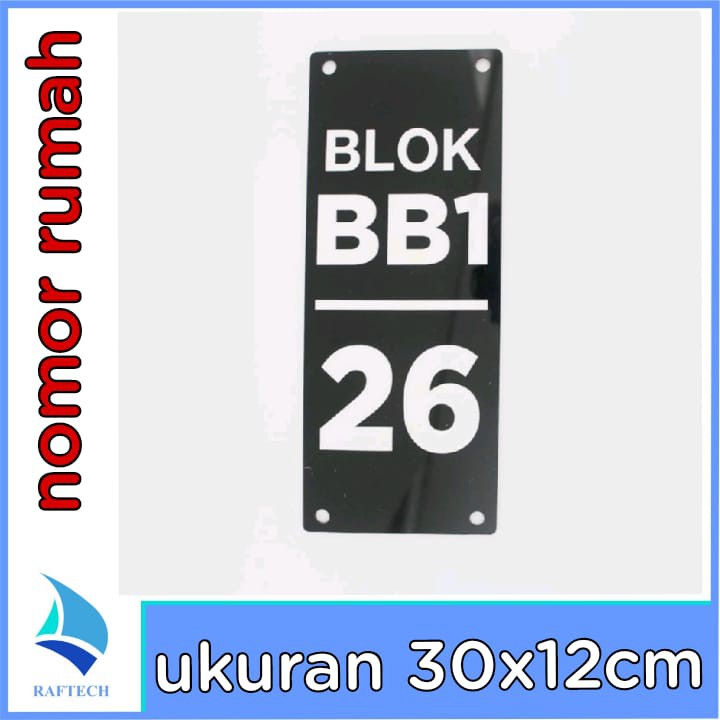 Nomor Rumah Acrylic Timbul 30x12cm | Nomor Rumah