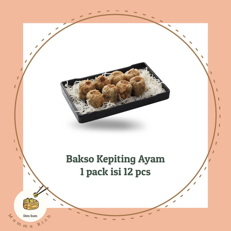 

Frozen Dim Sum Dimsum Baso Kepiting Ayam 1 pack isi 12 pcs Dimsum Bakso Kepiting Ayam