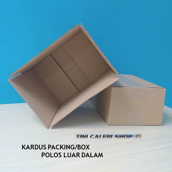 Kardus Packing-Box Polos Luar Dalam Uk.20x15x10 cm-Kardus Baru-1