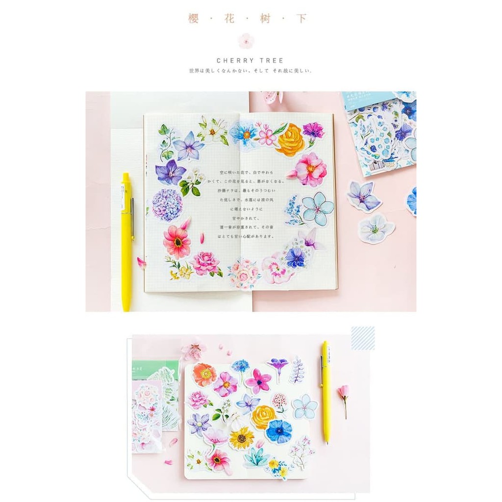 MOHAMM KAWAII Japanese Decoration Journal - Diary Flower (45pcs)