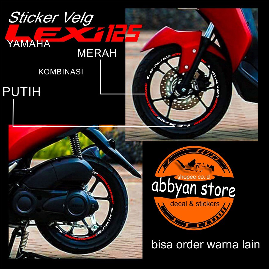 Stiker Velg Sticker Motor Decal Yamaha Lexi bisa custom Honda Kawasaki Suzuki