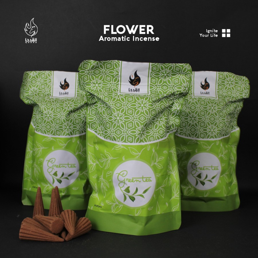 Bukhur Buhur Dupa Kerucut Aromaterapi Qodha isi 50 Pcs Aroma GREEN TEA