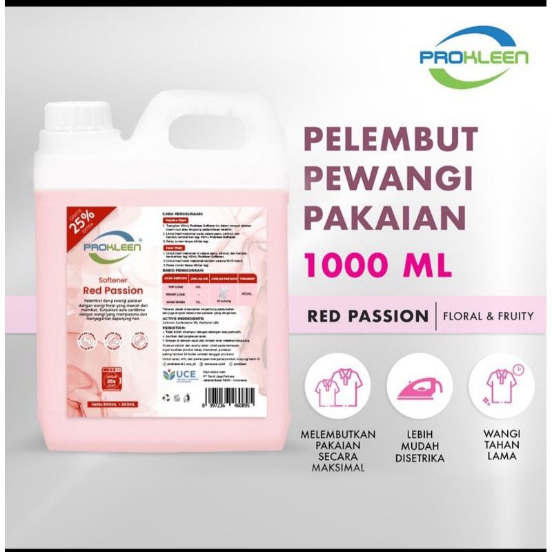 SOFTENER Pelembut dan Pewangi Pakaian Premium  PROKLEEN 1 Liter