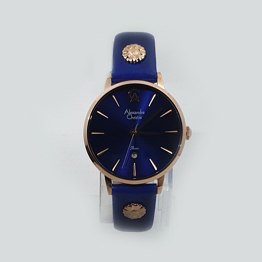 Alexandre Christie Ac 2776 Rosegold Blue,jam Tangan Wanita,Original