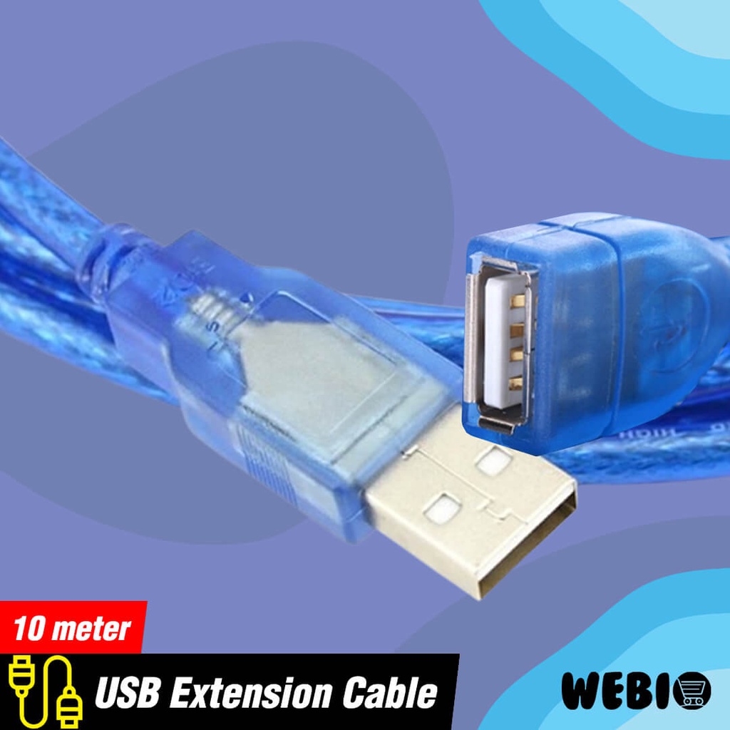 Kabel USB Extension Male to Female 10M Sambungan Extender 10 Meter Cable Ekstension Perpanjangan 10 M