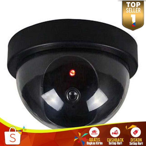 Fake Dummy Dome CCTV Mudah Dipasang Kamera Pengintai Baterai AA Multifungsi Alat Pengecoh Maling