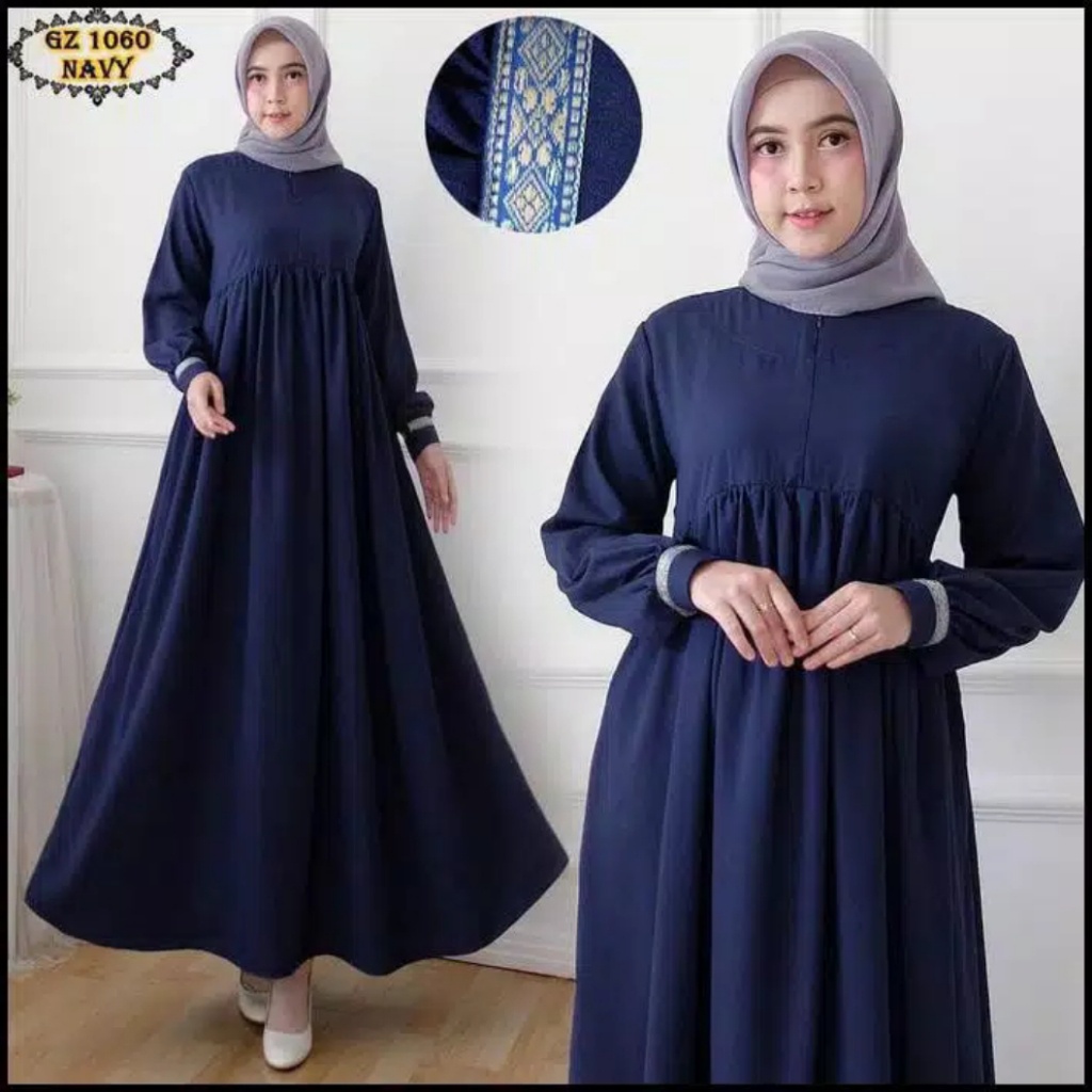 Gamis NAvy Polos Terbaru 2022 Nabilla Maxy Gamis Syari Gamis Navy Polos Gamis Best Seller
