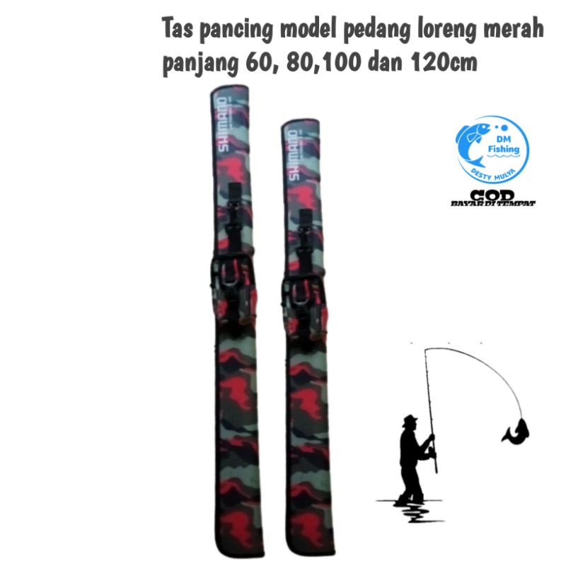 TAS PANCING MODEL PEDANG LORENG MERAH  PANJANG 60/80/100/120CM