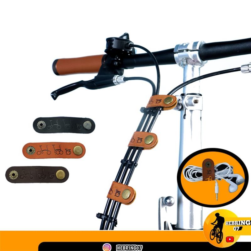 LEATHER KLIP KABEL SEPEDA/AKSESORIS SEPEDA