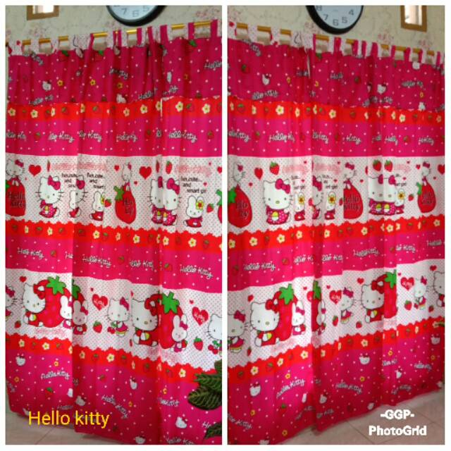 12.12 COD BEBAS ONGKIR !! GORDEN PINTU GORDEN JENDELA MOTIF HELLOKITTY