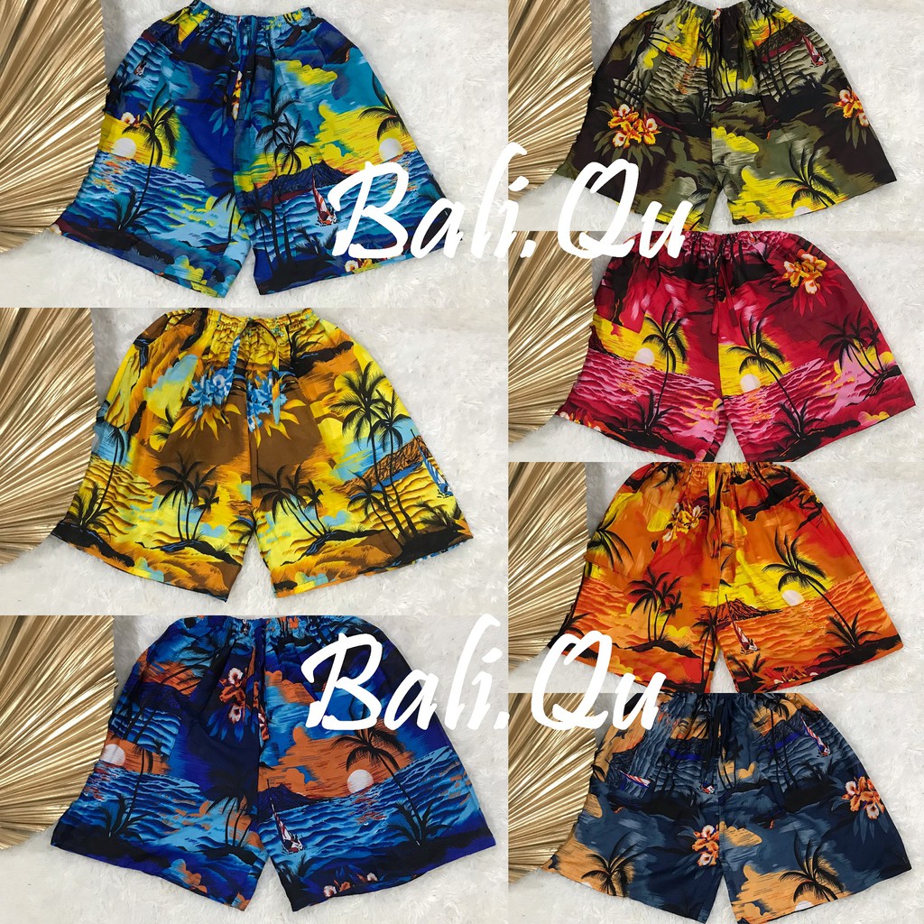  Celana  Pendek  Hawai Bali Kain  Rayon Shopee Indonesia