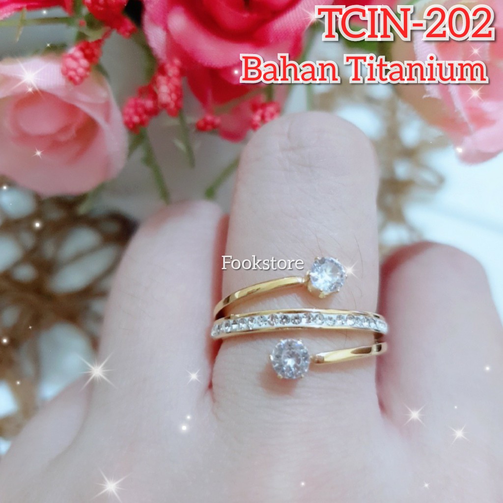 COD/ TERMURAH CINCIN TITANIUM / TIDAK BERKARAT MODEL FASHION KOREA WARNA GOLD