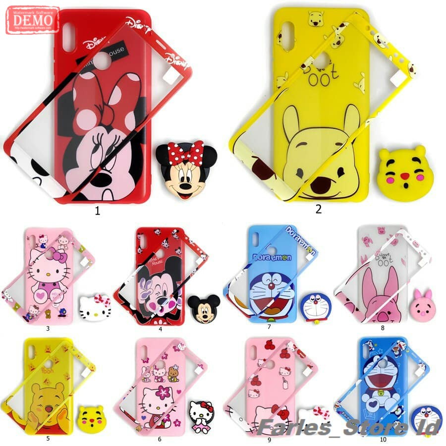 Case Oppo A12 A1k A3s A5s A7 F9 F5 F7 F3 F3+ SoftCase Plus Pop Socket Karakter Super Cute Oppo