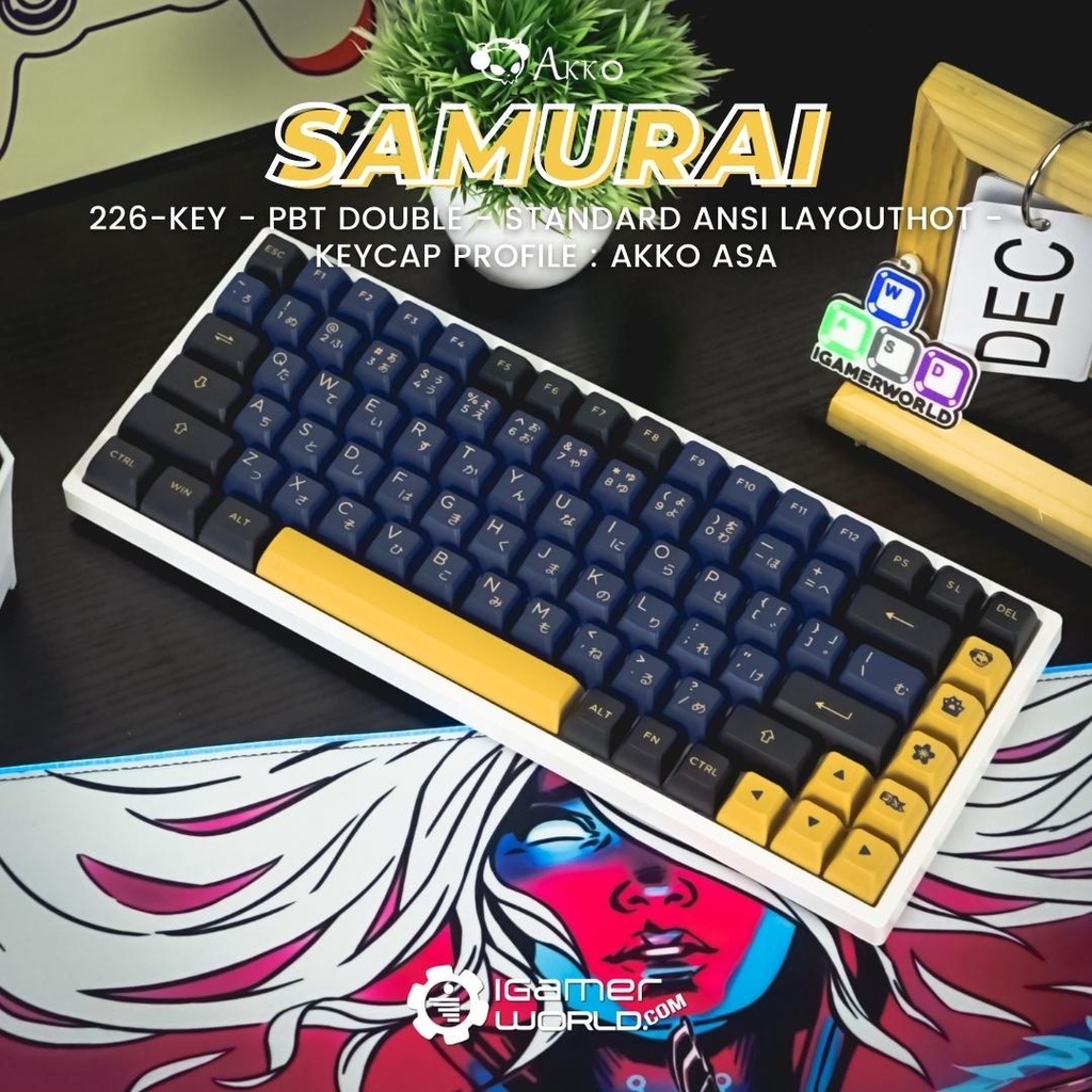 Akko Samurai ASA Profile PBT Keycaps Set for Mechanical Keyboard