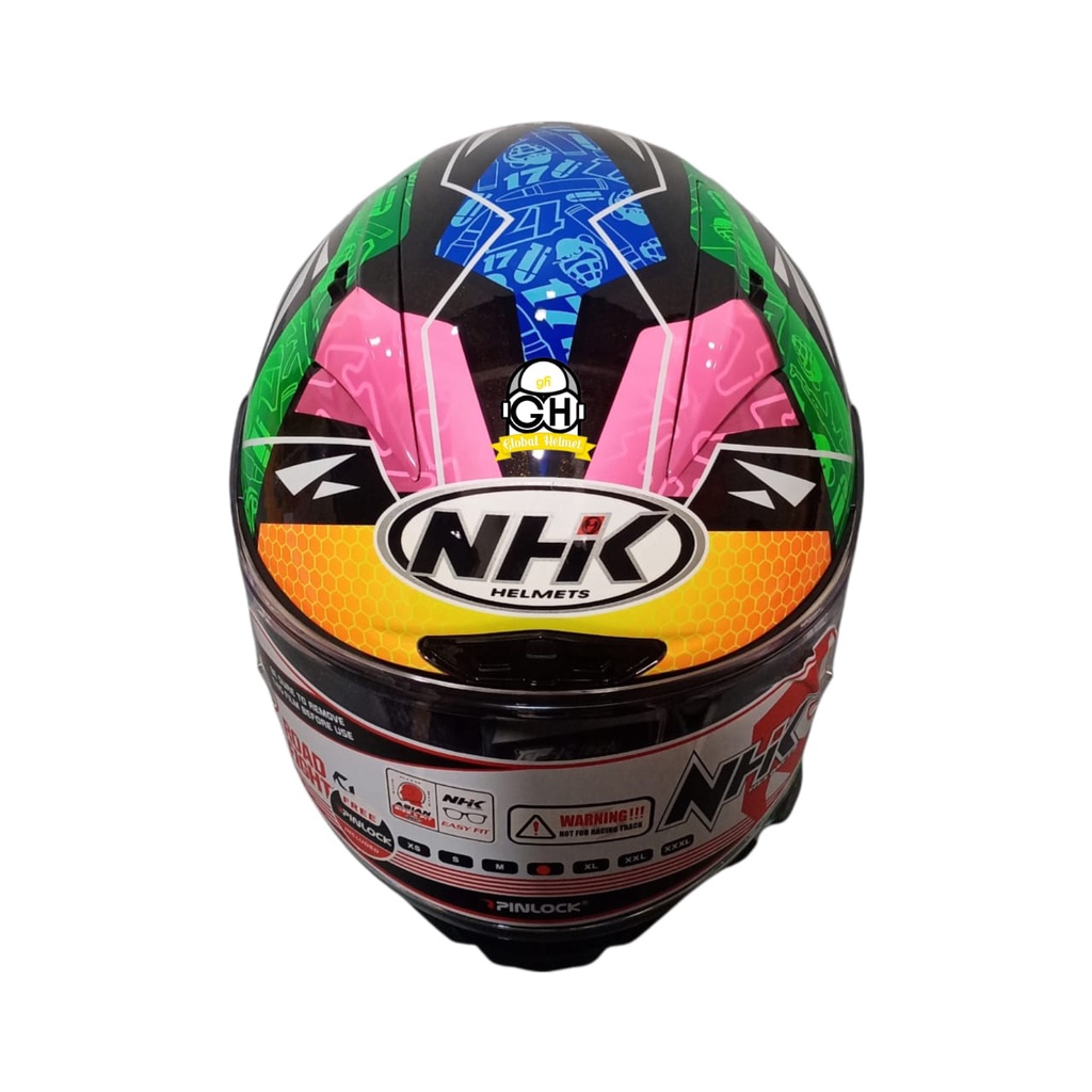 NHK HELM GP R TECH STREET KAREL #4 BRNO BLACK GLITER GREEN GLOSSY GPR FREE PAKET PEMBERSIH HELM