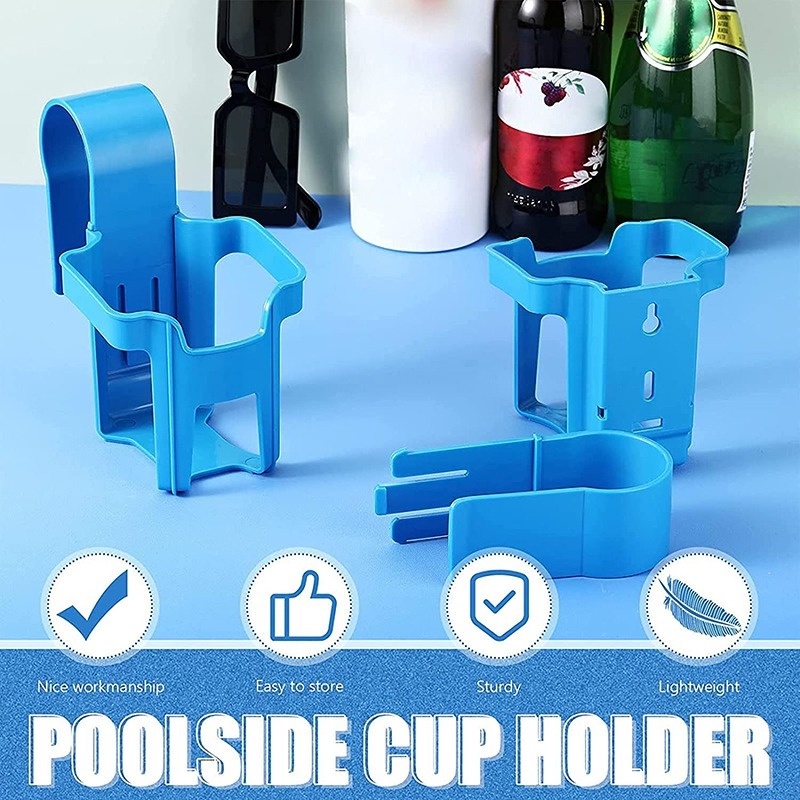 Rak Gantung Holder Gelas Minuman / Bir / Kacamata Multifungsi Bahan Plastik Untuk Kolam Renang