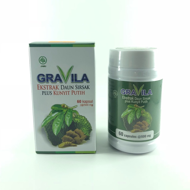 Gravila Ekstrak Daun Sirsak Plus Kunyit Putih Obat Kesehatan Indonesia