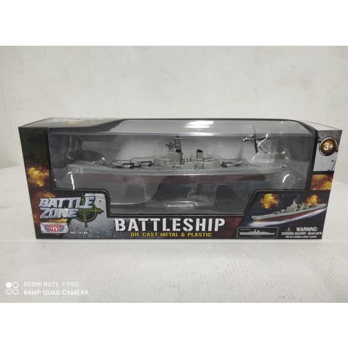 Mainan replika MOTORMAX 1:1200 DIECAST BATTLESHIP 76786