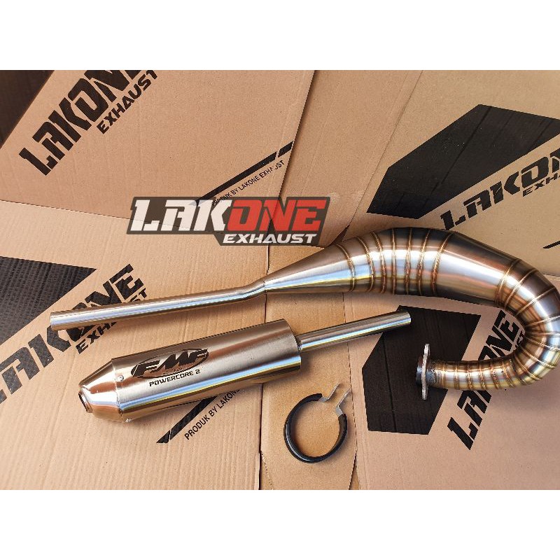 KNALPOT RACING FMF GTX TRAIL MODEL UDANG YAMAHA YT 115 YT115 STAINLESS STEEL