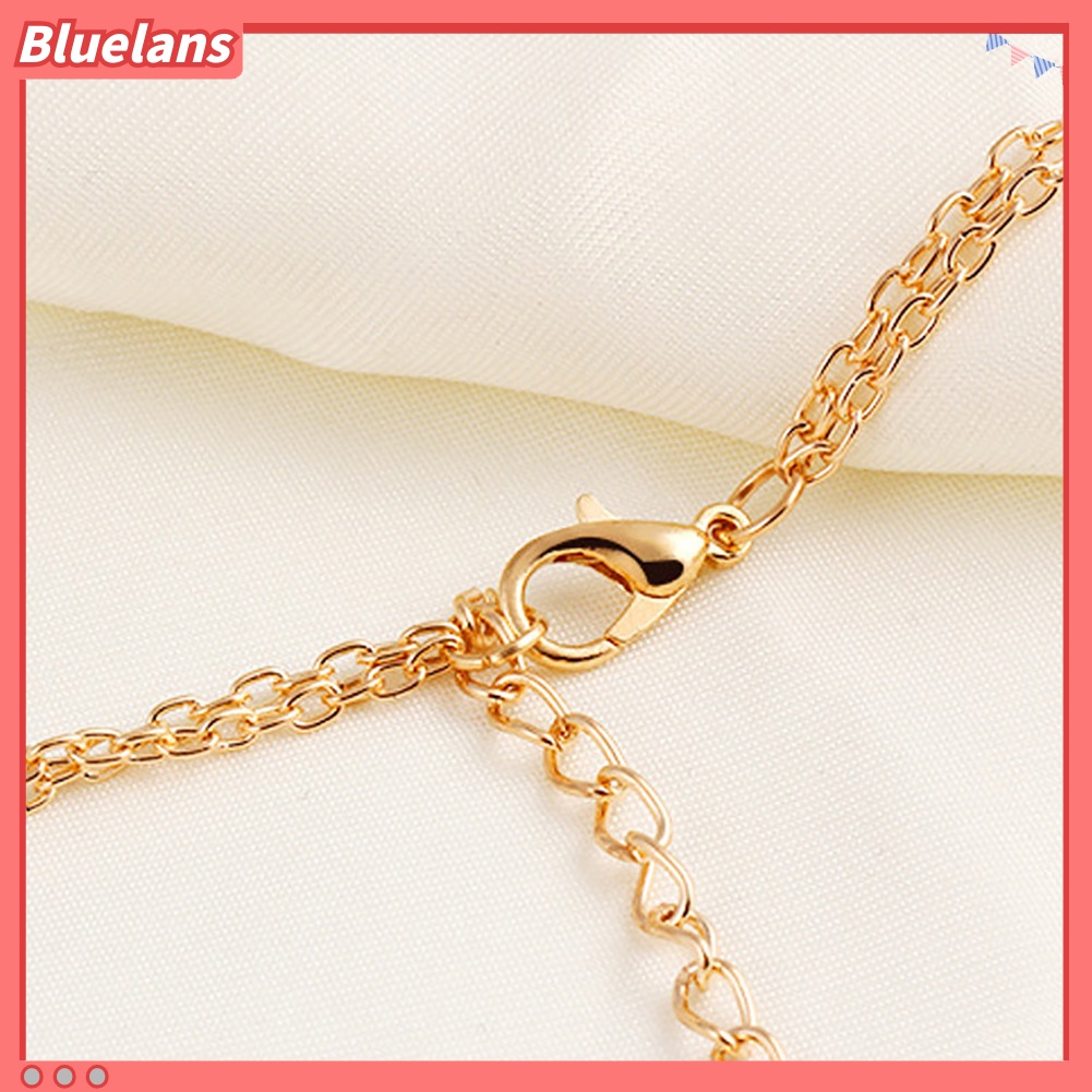 Bluelans Women Fashion Metal Bar Charm Dangle Gold Plated Chain Pendant Necklace