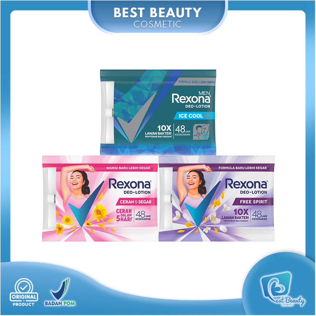 ★ BB ★ Rexona Deo Lotion Cerah &amp; Segar - Free Spirit - Ice Cool Sachet 9gr  | Deodorant