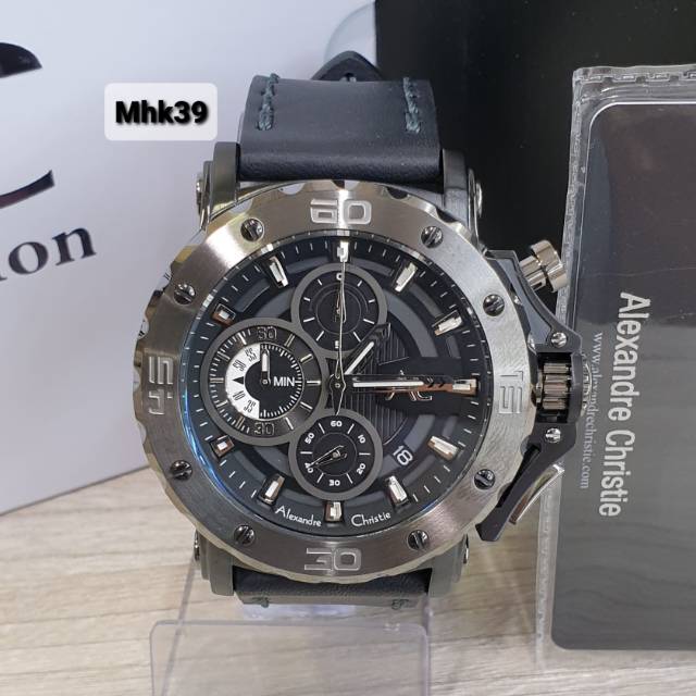 JAM TANGAN ALEXANDRE CHRISTIE COLLECTION AC9205MC KULIT HITAM