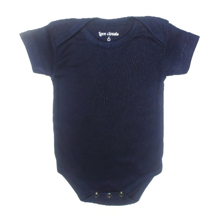 Romper Jumper Anak Bayi Pendek Polos 0-12 Bulan-Biru