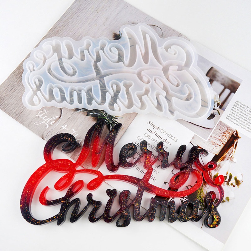 SIY  Merry Christmas Resin Molds Epoxy Casting Molds DIY Table Decor Xmas Gift Molds