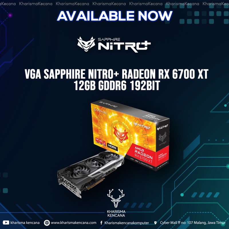 Sapphire NITRO+ Radeon RX 6700 XT 12GB GDDR6 RX6700XT NITRO PLUS