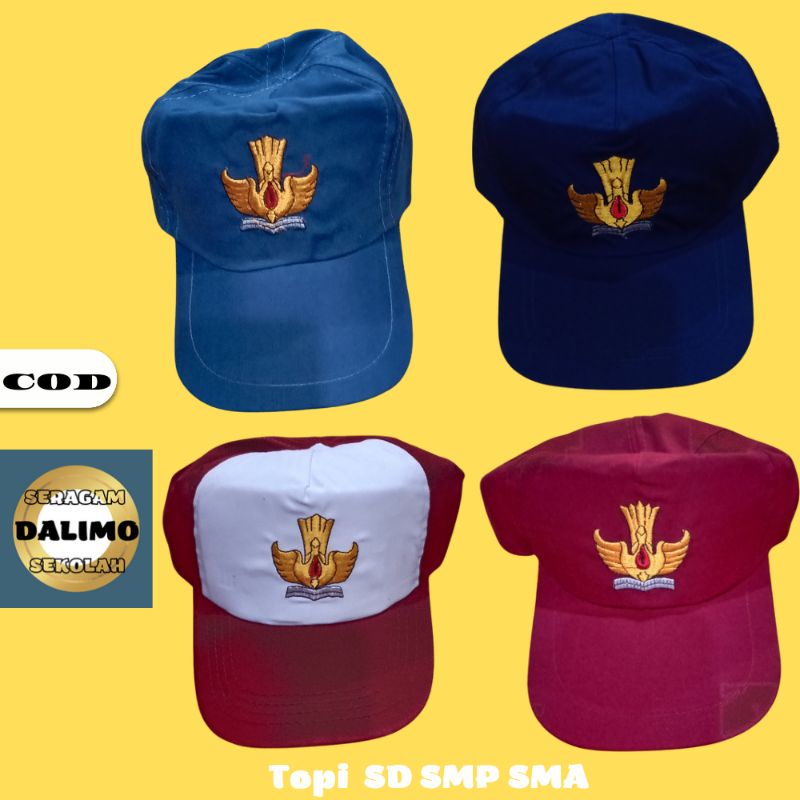 Topi Sekolah Untuk SD SMP SMA Topi SD Topi SD Merah putih topi SD Merah Topi SMP Topi SMA