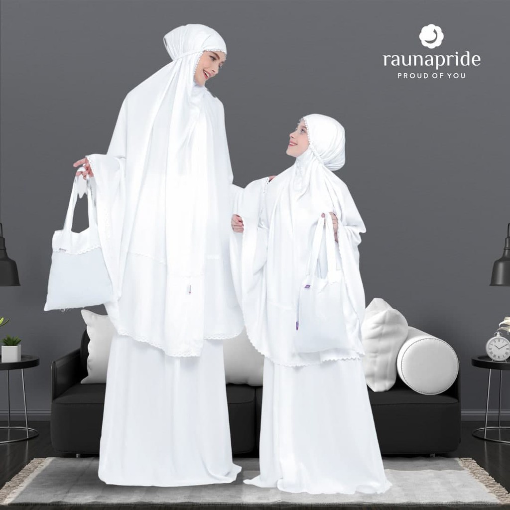 COUPLE MUKENA IBU ANAK RAUNA PRIDE MR 14 & MA 14 / MUKENA COUPLE MOM & KIDS