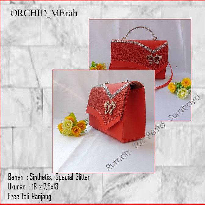 Tas Etnik,Tas Kekinian,Tas Satin,ORCHID_MErah